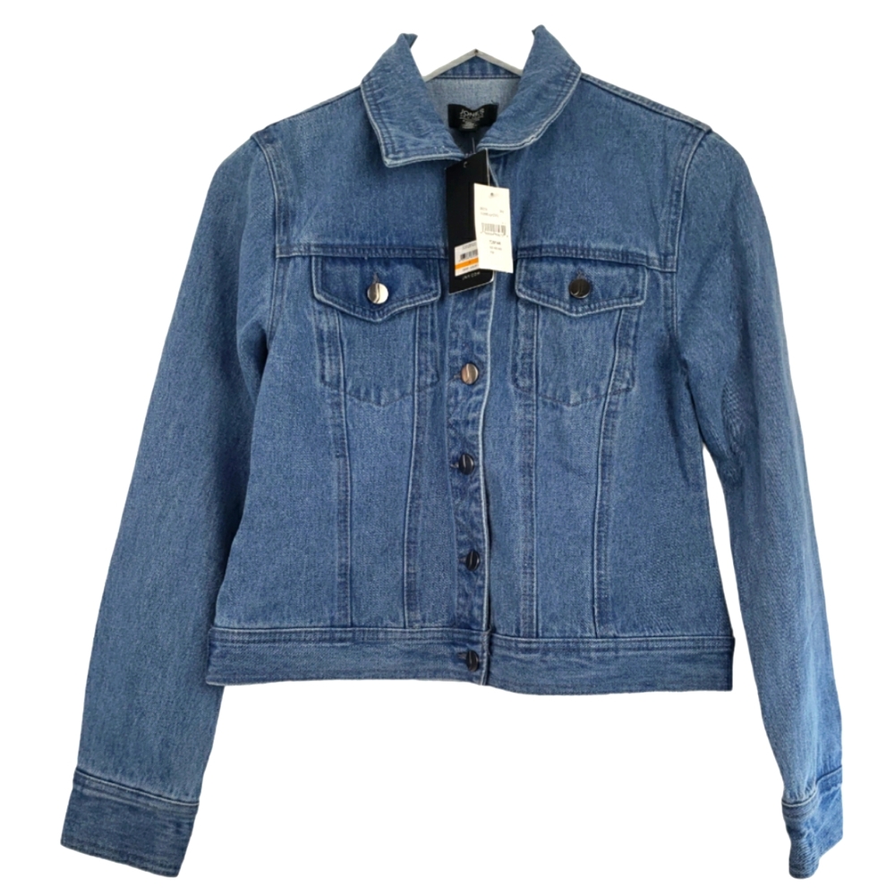 Jones New York NWT Denim Jacket Size Small 100% Cotton
